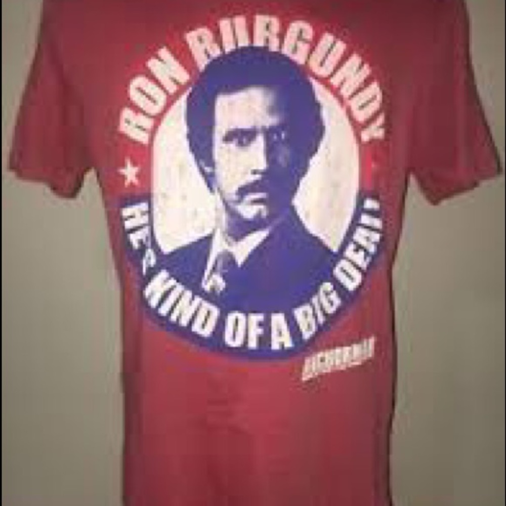 👕 Two for $15 👕 Paramount Ron Burgundy t-shirt NWOT